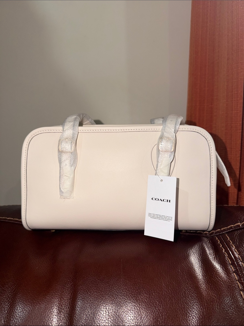 ‼️NEW Coach Swing Zip Small Chalk Leather Shoulder Bag - Picture 8 of 12